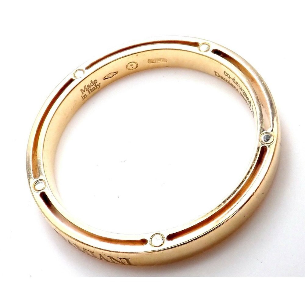 New! Authentic Damiani Brad Pitt 18k Yellow Gold Diamond 3mm Band Ring Sz 10.5​ - Picture 5 of 6